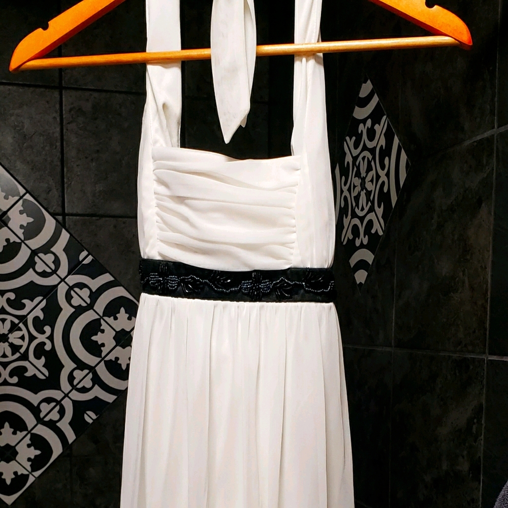 White knee length cocktail dress
